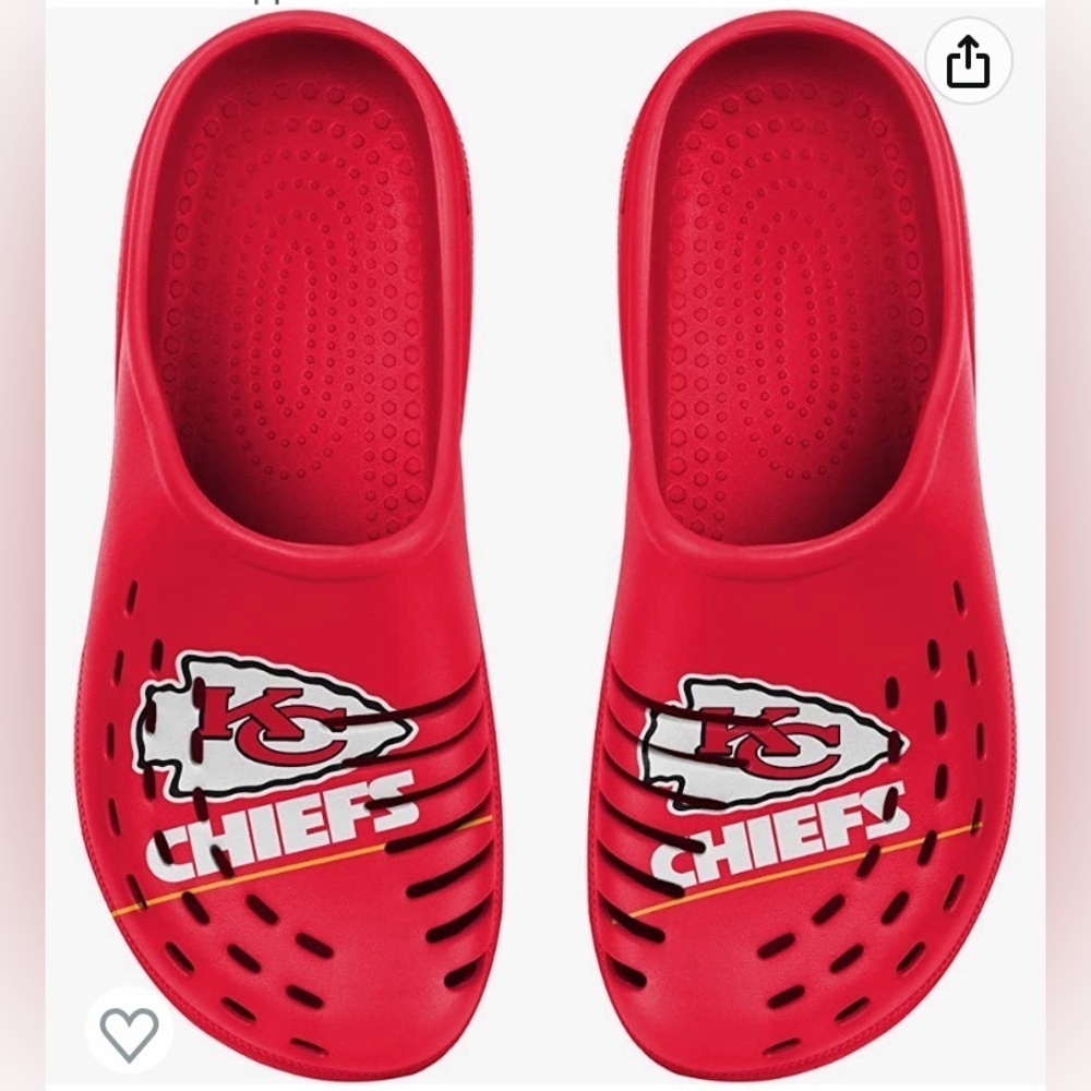 KC Chiefs FOCO - NEW - NFL Boys Youth Team Logo Sport Clogs.